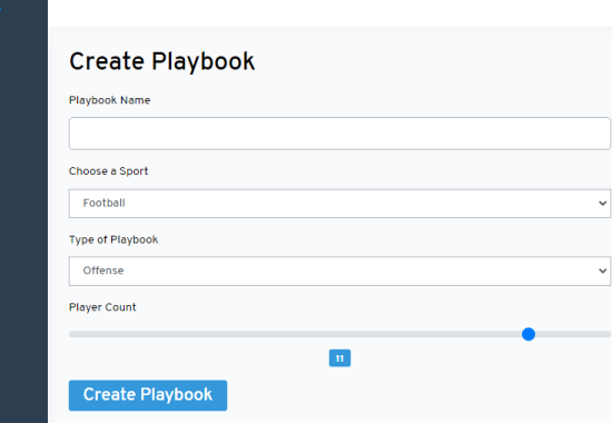 Screenshot of creating a youth football playbook with our play designer.